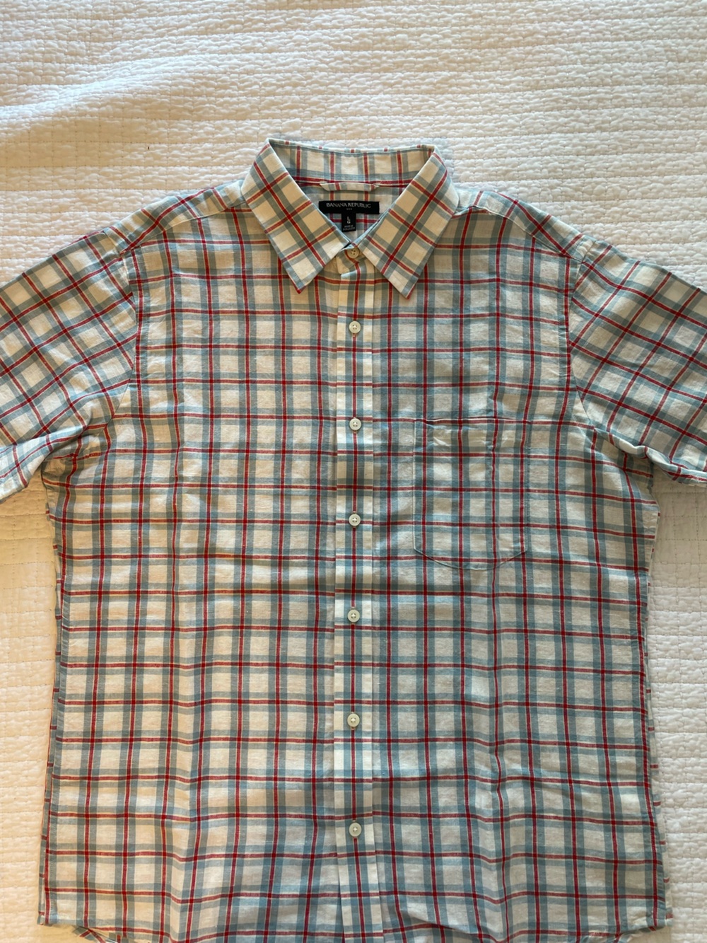 Banana Republic Short-Sleeve Plaid Button-Down Shirt